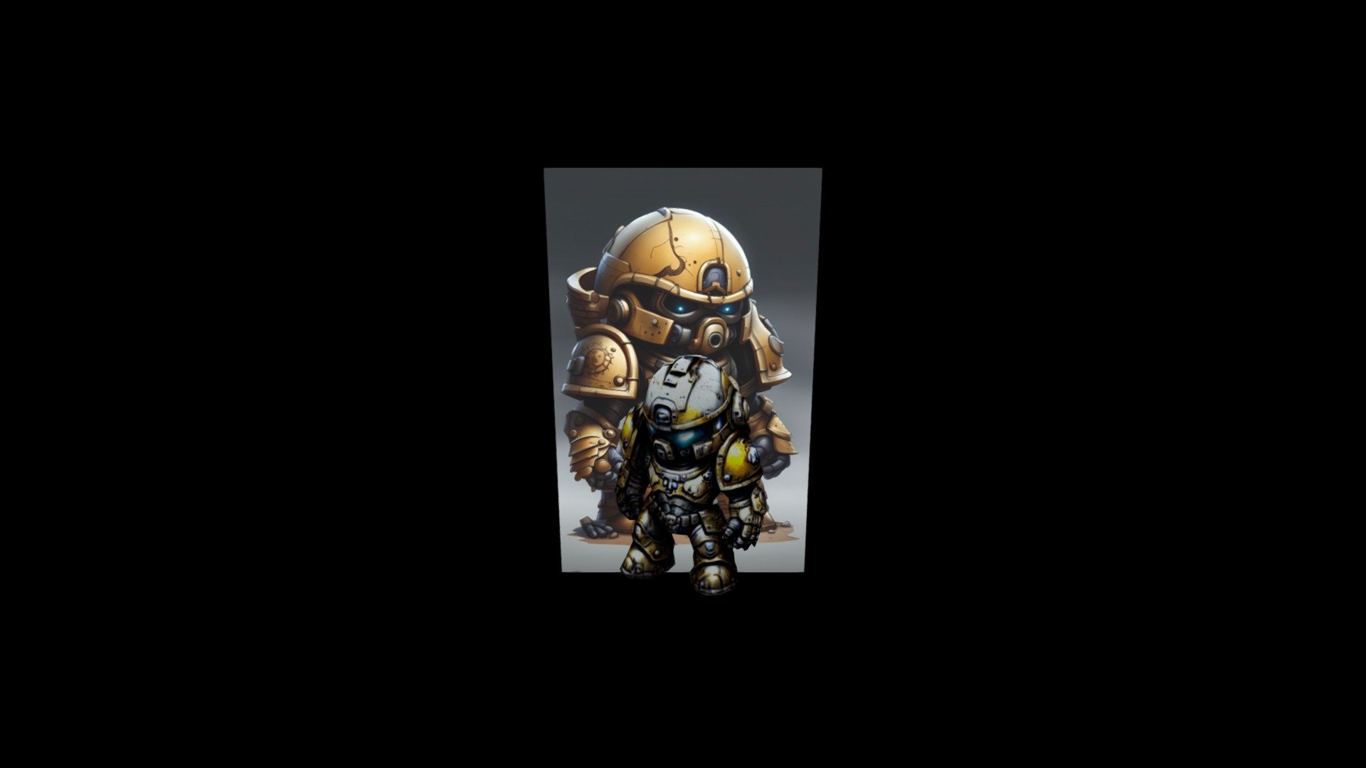 "Golden Chibi Robot Warrior" A small, golden - Download Free 3D model ...