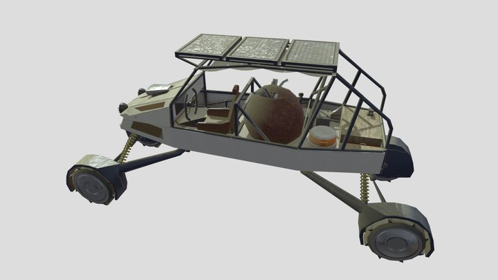Sci-Fi post-apocalyptic Dune buggy 3D Model