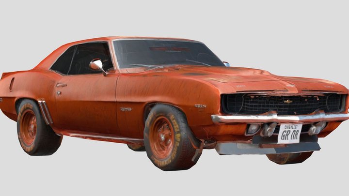 1969 chevrolet camaro rusty red color 3D Model
