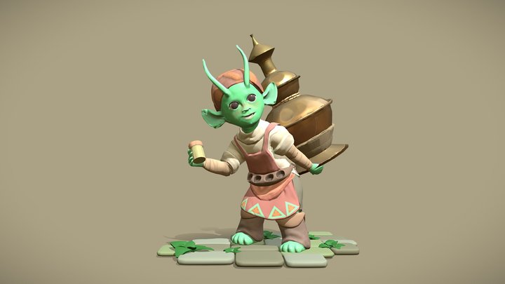 Tea seller - stylized character 3D Model