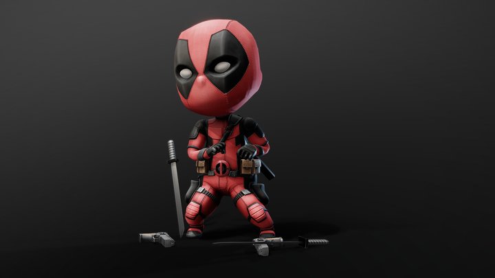 Deadpool Chibi 3D Model