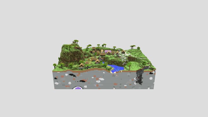 High quality minecraft world 3D Model
