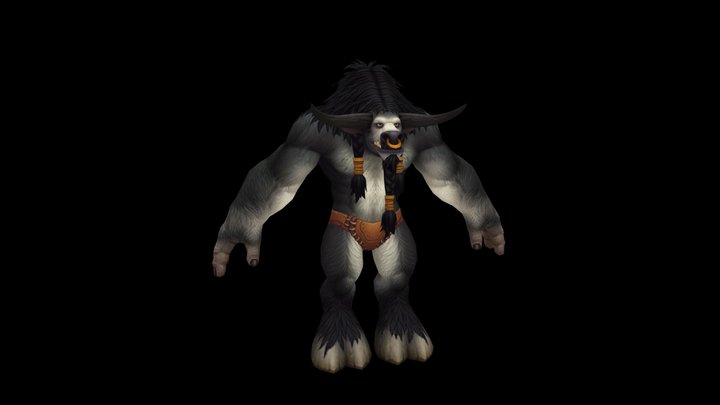 Black Tauren T-Pose 3D Model