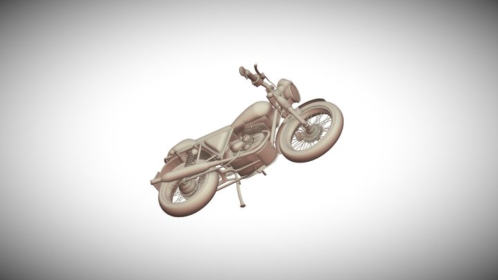 Herald Classic 125cc Motorbike 3D Model