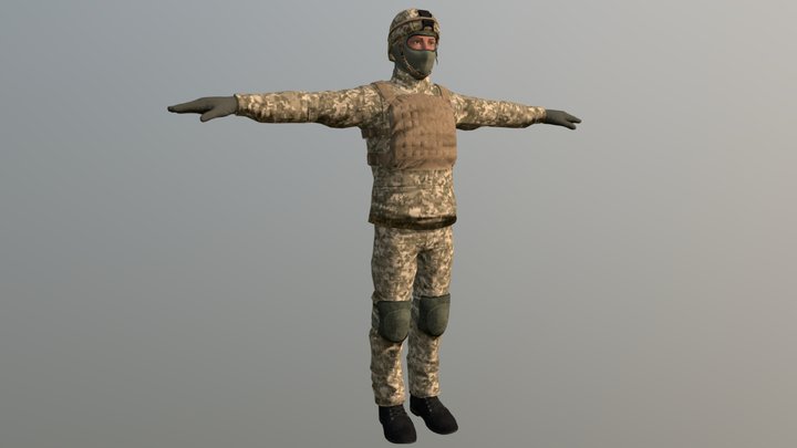 Ukrainian Soldier 3D Model