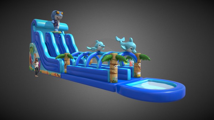 Toboshark Radical com Piscina 3D Model