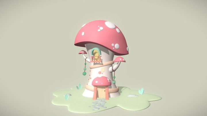 Mushroom House 3D Model