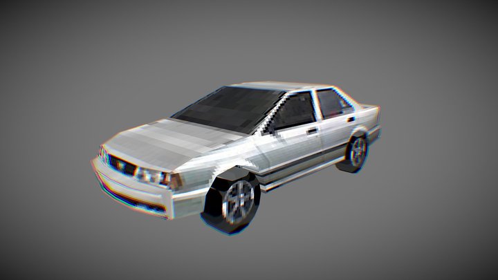 Retro Lowpoly Nissan Tsuru 3D Model