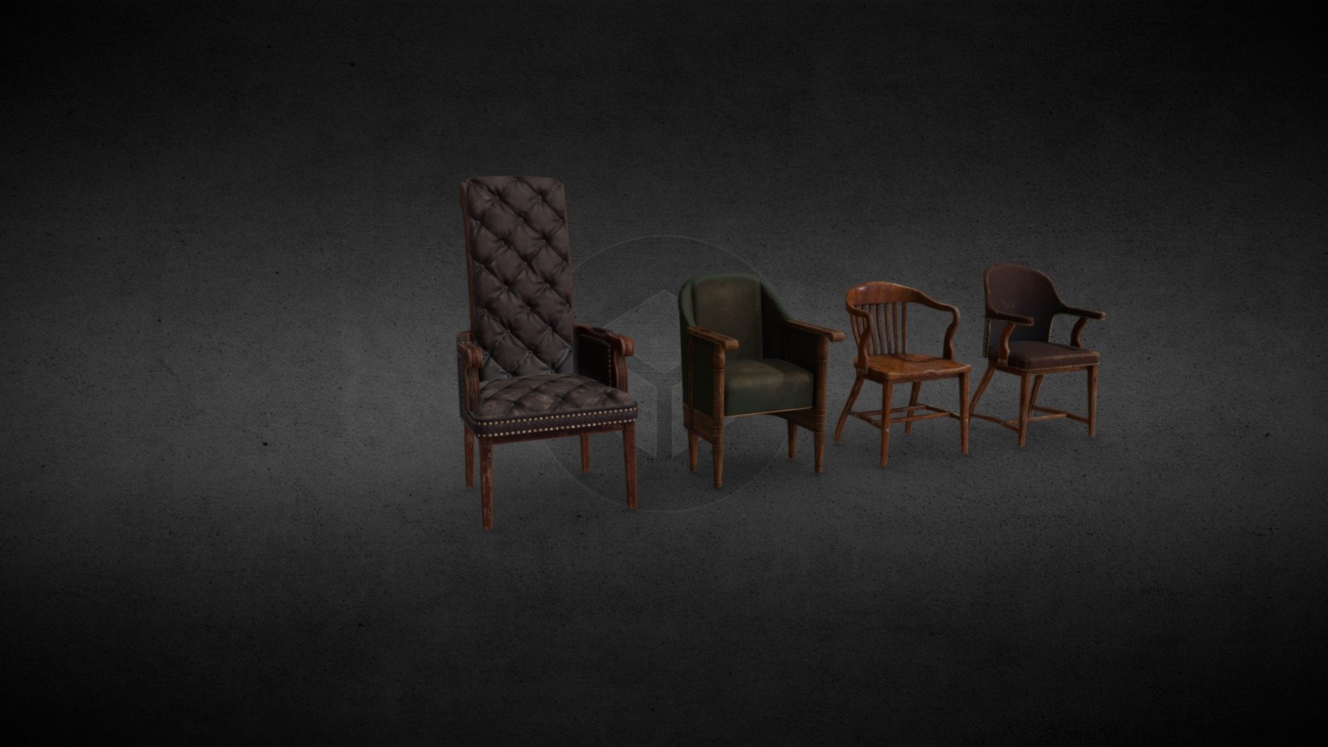 Vintage Chairs - 3D Model By Alex.Kos [94fac8f] - Sketchfab