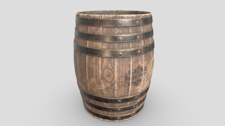 Realistic Wooden Barrel : Game Ready 3D Model