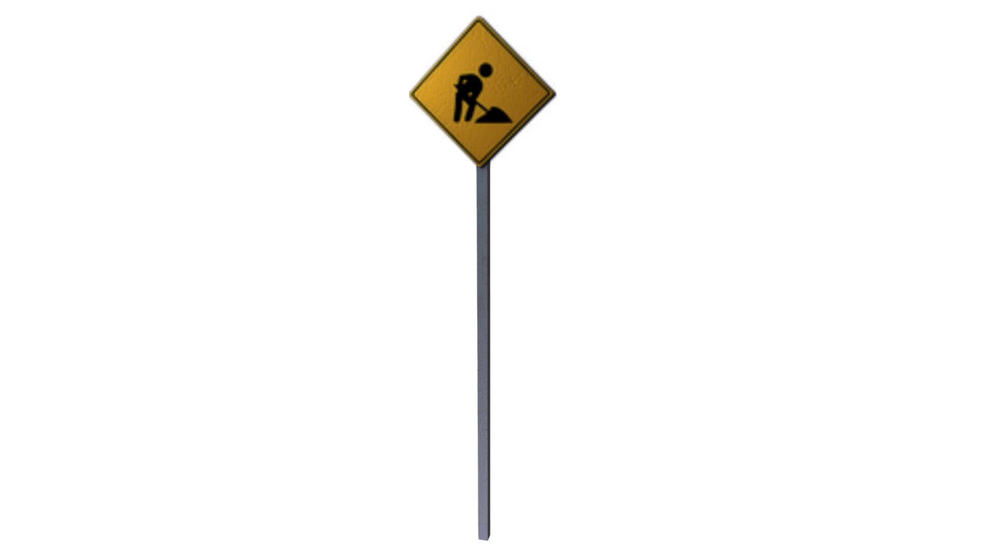 3D model Road Sign (Construction Sign) - This is a 3D model of the Road Sign (Construction Sign). The 3D model is about shape.