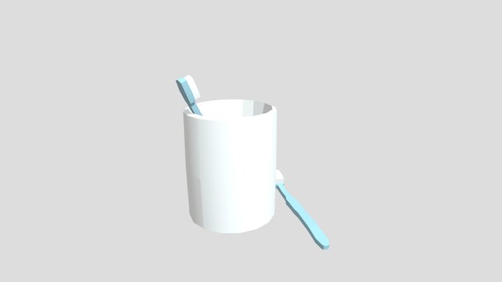 Toothbrush and Mug 3D Model