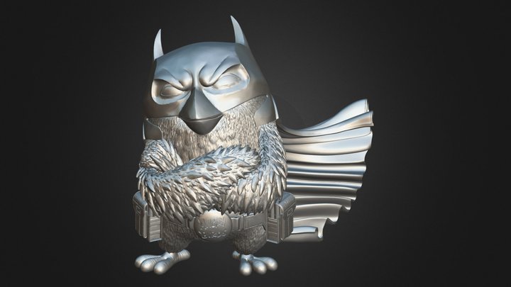 Red Angry Birds Batman 3D Model