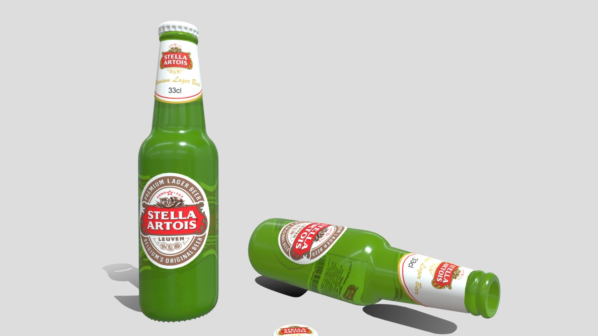 stella artois glass beer 3d model