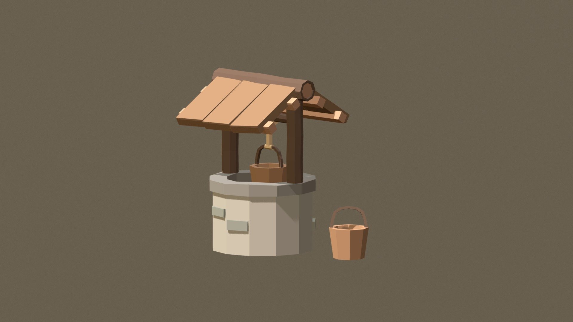 Low-Poly Old Well