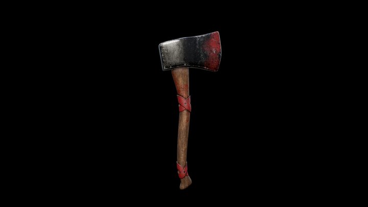 Bloody Fire Axe 3D Model