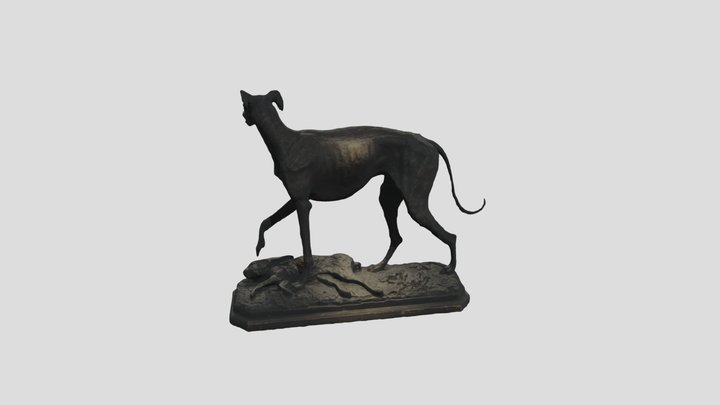 Dog (Greyhound) bronze, by Christoph Fratin 3D Model
