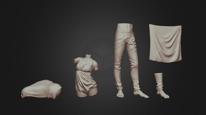 Fabric sculpting exercise 3D Model