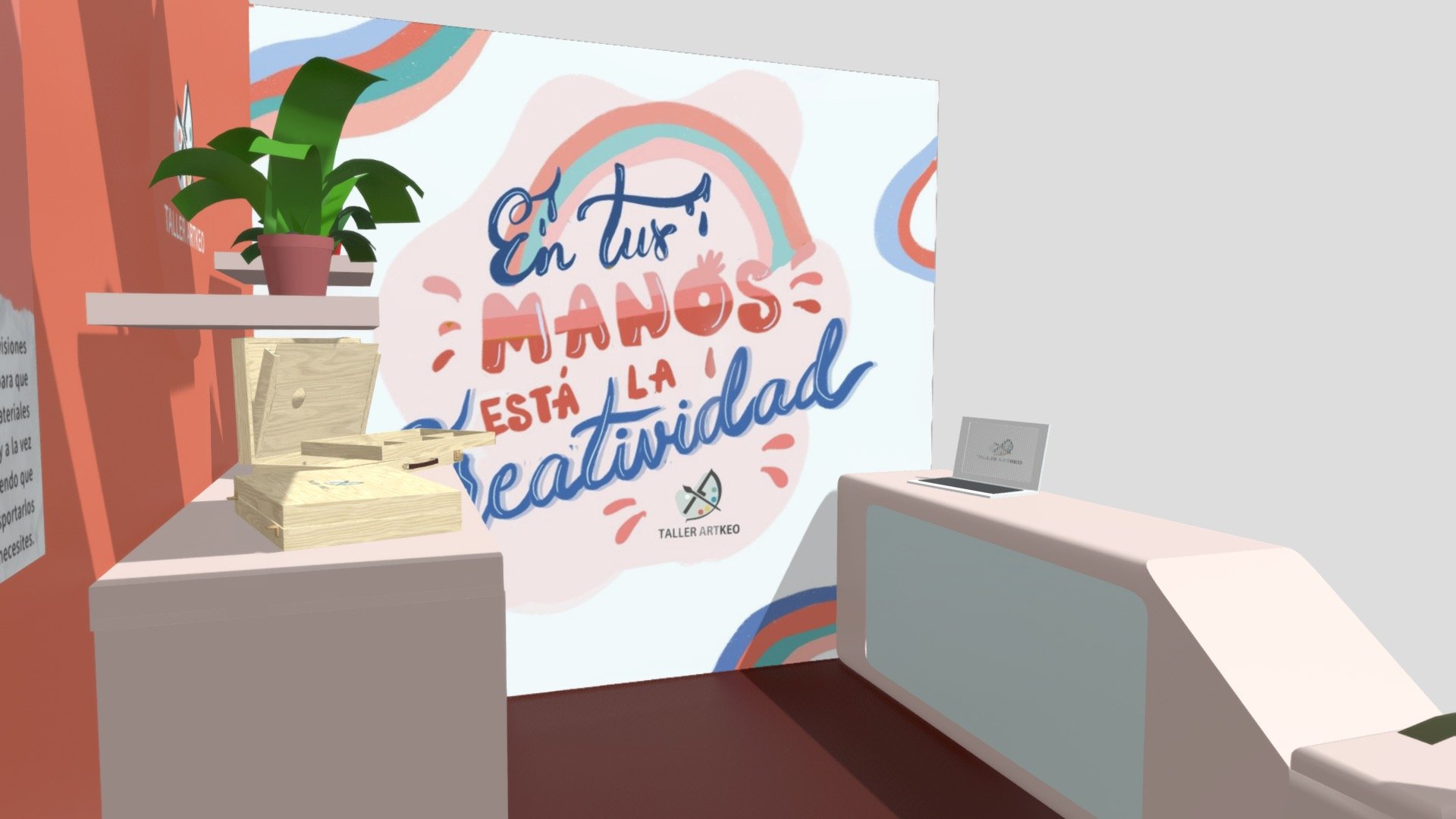 Stand Tallerartkeo/volumetria 2/3d publicitario