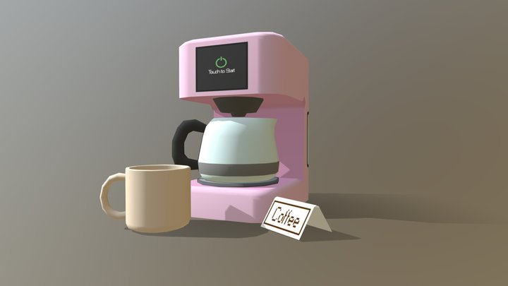 Pink Coffee Maker 3D Model