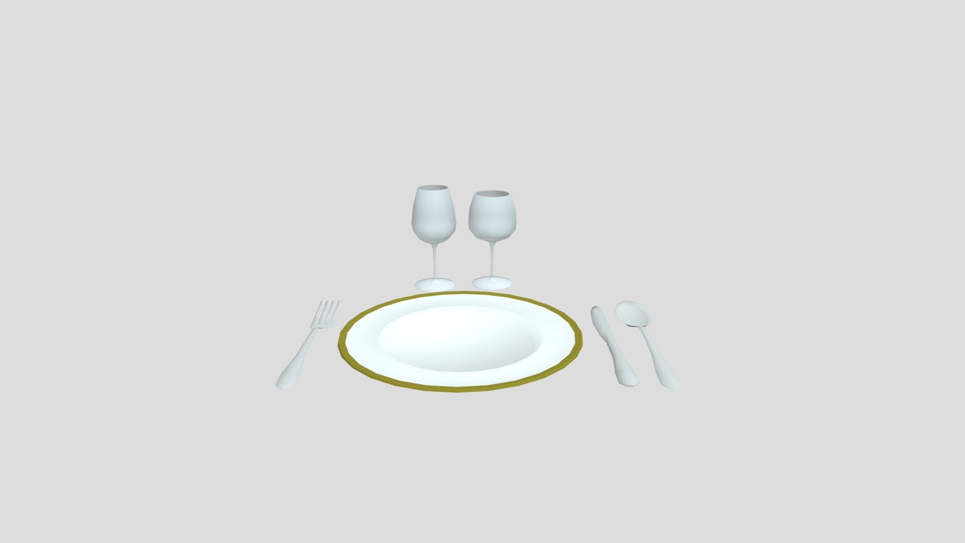 Plate, glasses and cutlery 123
