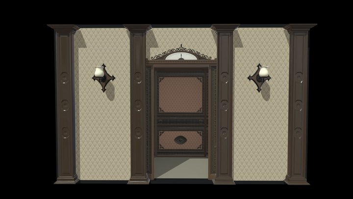 Antique Elevator Diorama - Doors Open 3D Model