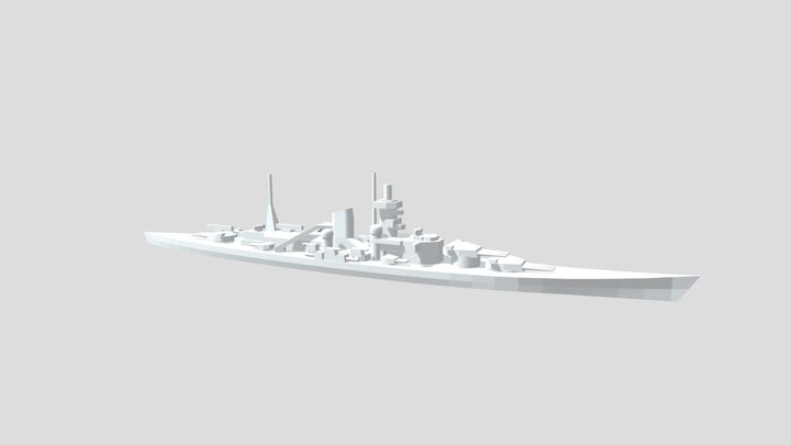 KMS Scharnhorst - Model for 1/4000 printing 3D Model
