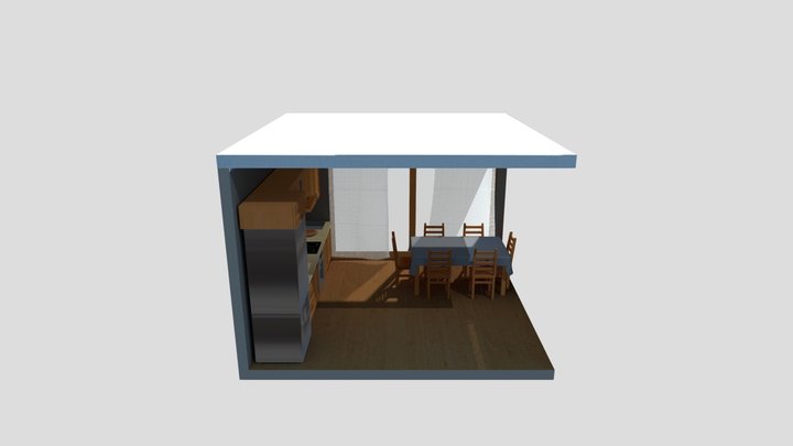 Wooden Kitchen - Drewniana Kuchnia 3D Model