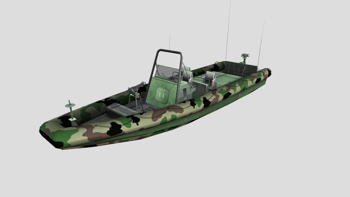 Army Petrol Boat 3D Model