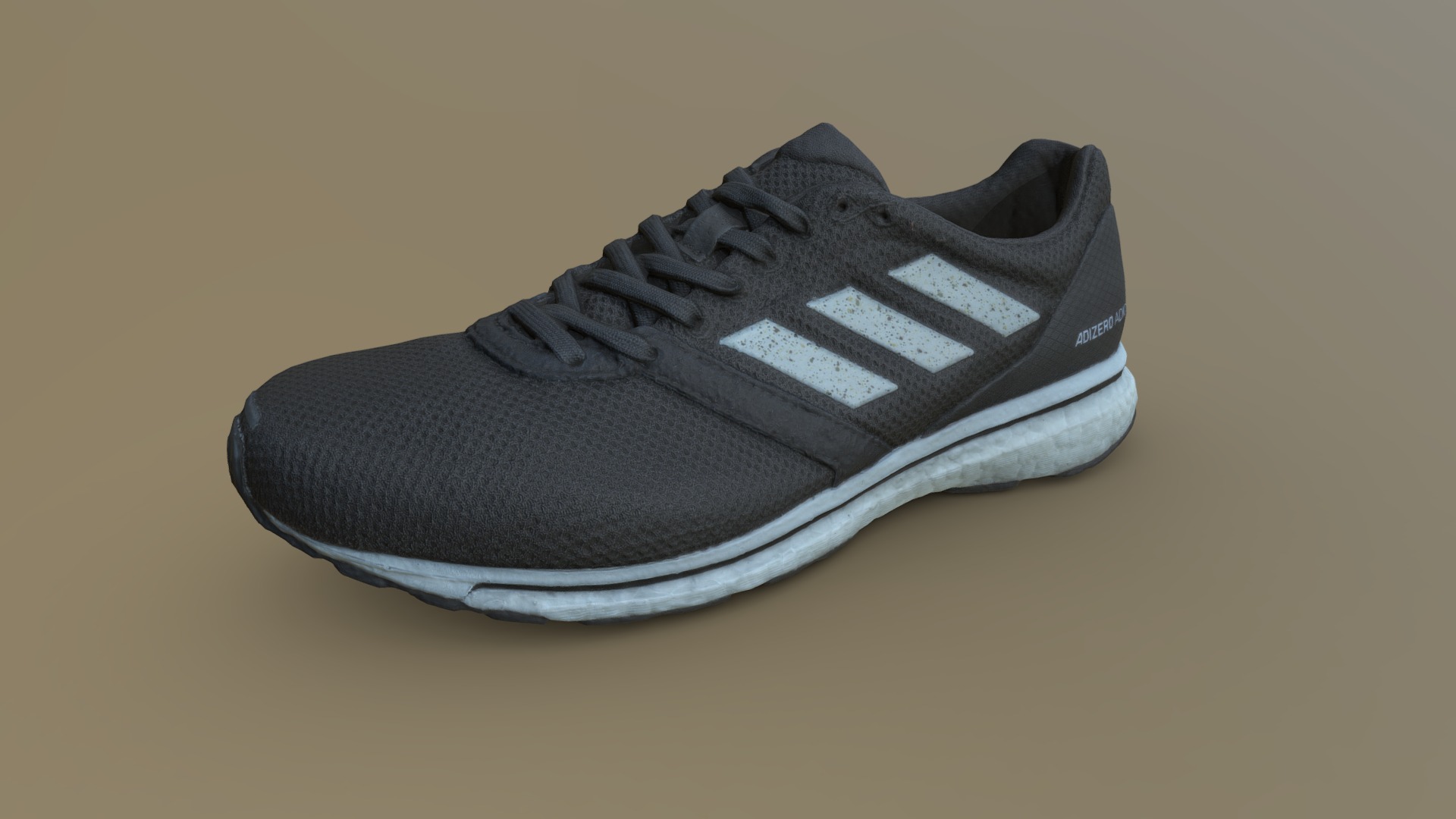 3D model Adidas Adizero Adios 4 - This is a 3D model of the Adidas Adizero Adios 4. The 3D model is about a black and white shoe.