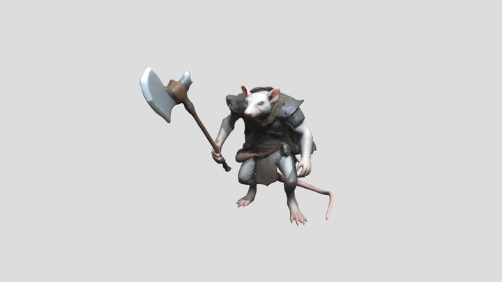 a ratfolk gradiator for a dnd game 3D Model