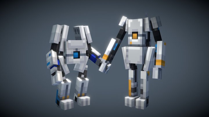 Atlas and P-Body (Low Poly) 3D Model
