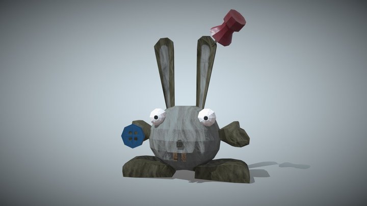 Dust Bunny Creature Low Poly 3D Model