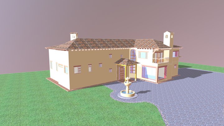 Casa Familia Estilo Español 3D Model