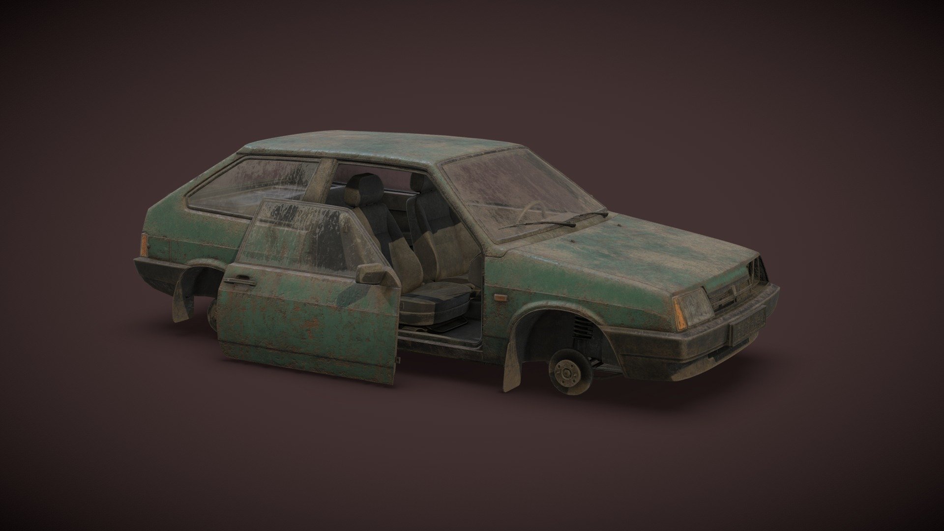 3D model Vaz 2108 Car VR / AR / low-poly