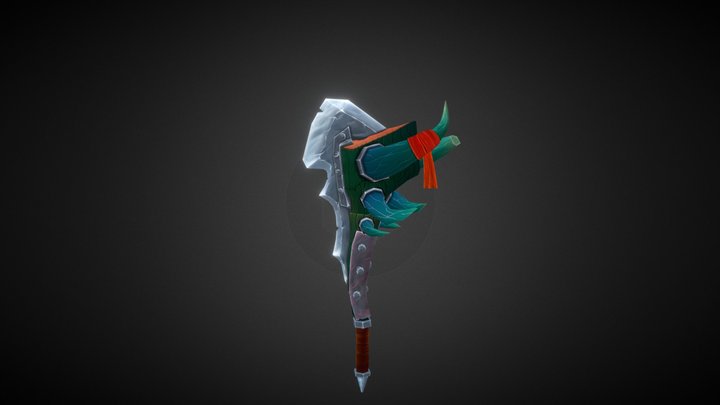 Bone and Iron Axe 3D Model