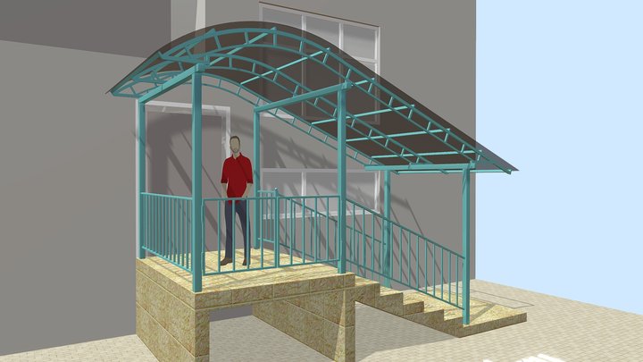 Навес над крыльцом из металла 3D Model