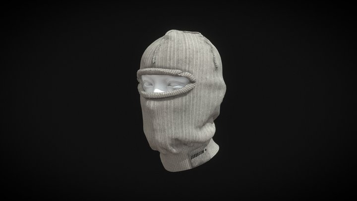 Knitted Ski Mask / Ribbed Knit Balaclava 3D Model
