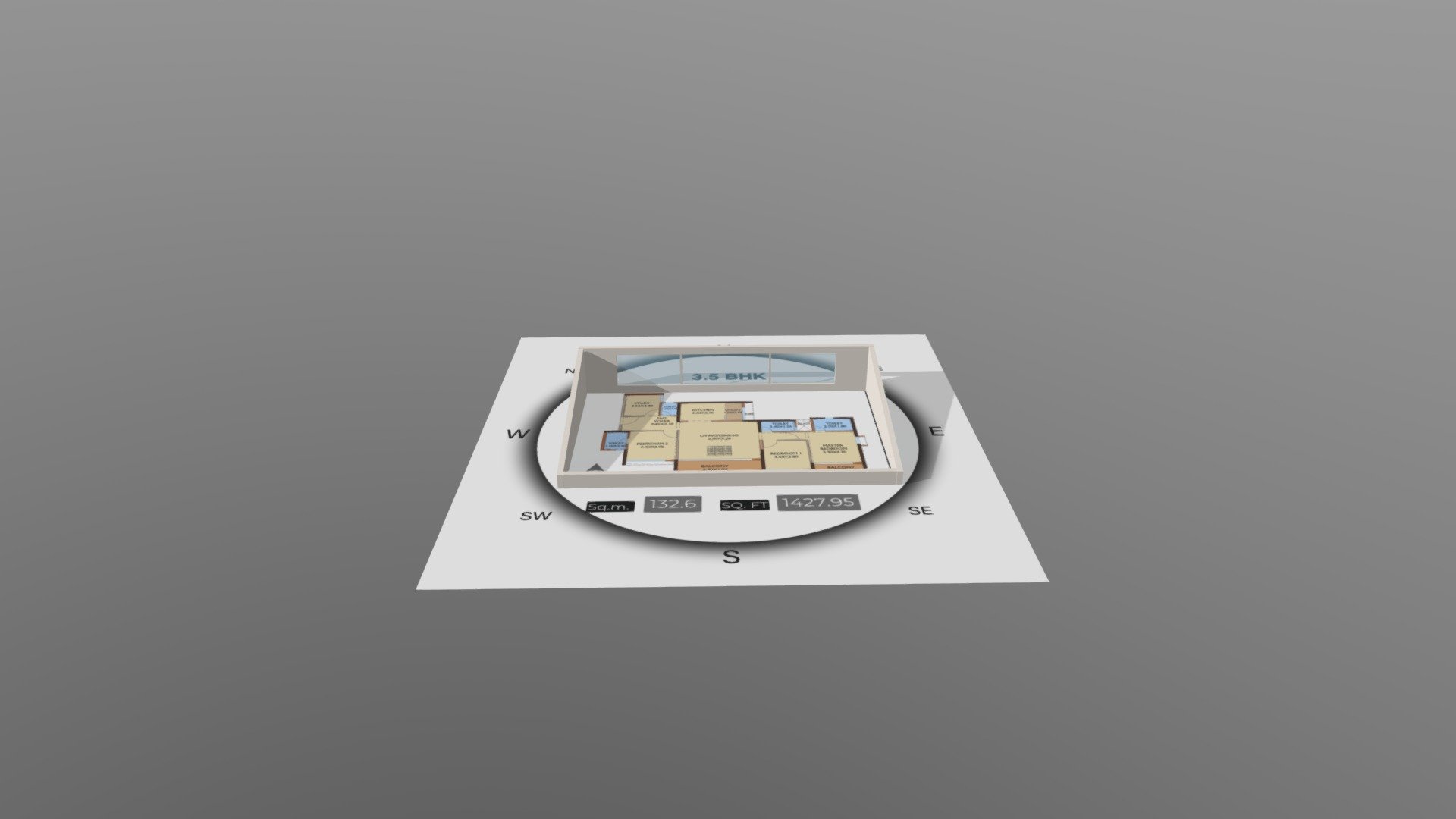 Nova Residency 3.5 BHK - 3D model by sktfb.conectr18 [95171da] - Sketchfab