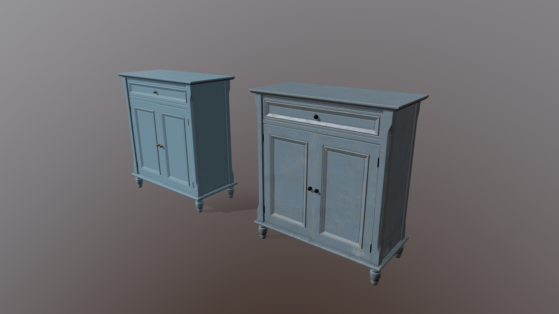 3D model Game Art: Cabinets - This is a 3D model of the Game Art: Cabinets. The 3D model is about a couple of blue cabinets.
