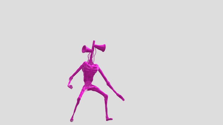 pink siren head rig with animation 3D Model
