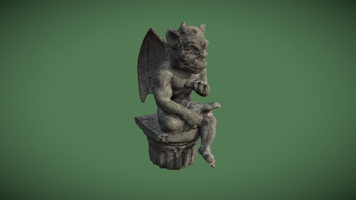 Photogrammetry Gargoyle Statue 3D Model