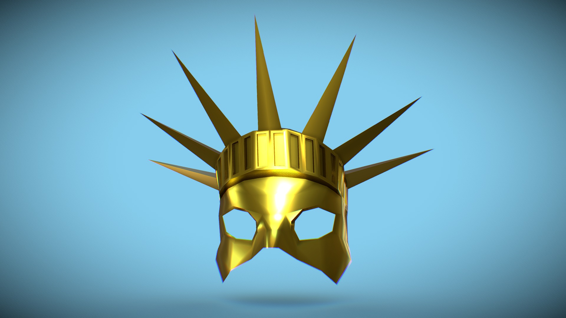 3D model Liberty Mask - This is a 3D model of the Liberty Mask. The 3D model is about a yellow star with a blue background.