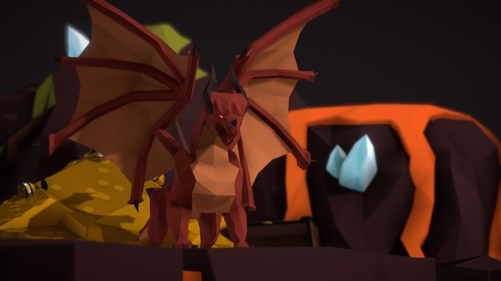 Low-Poly Dragon 3D Model