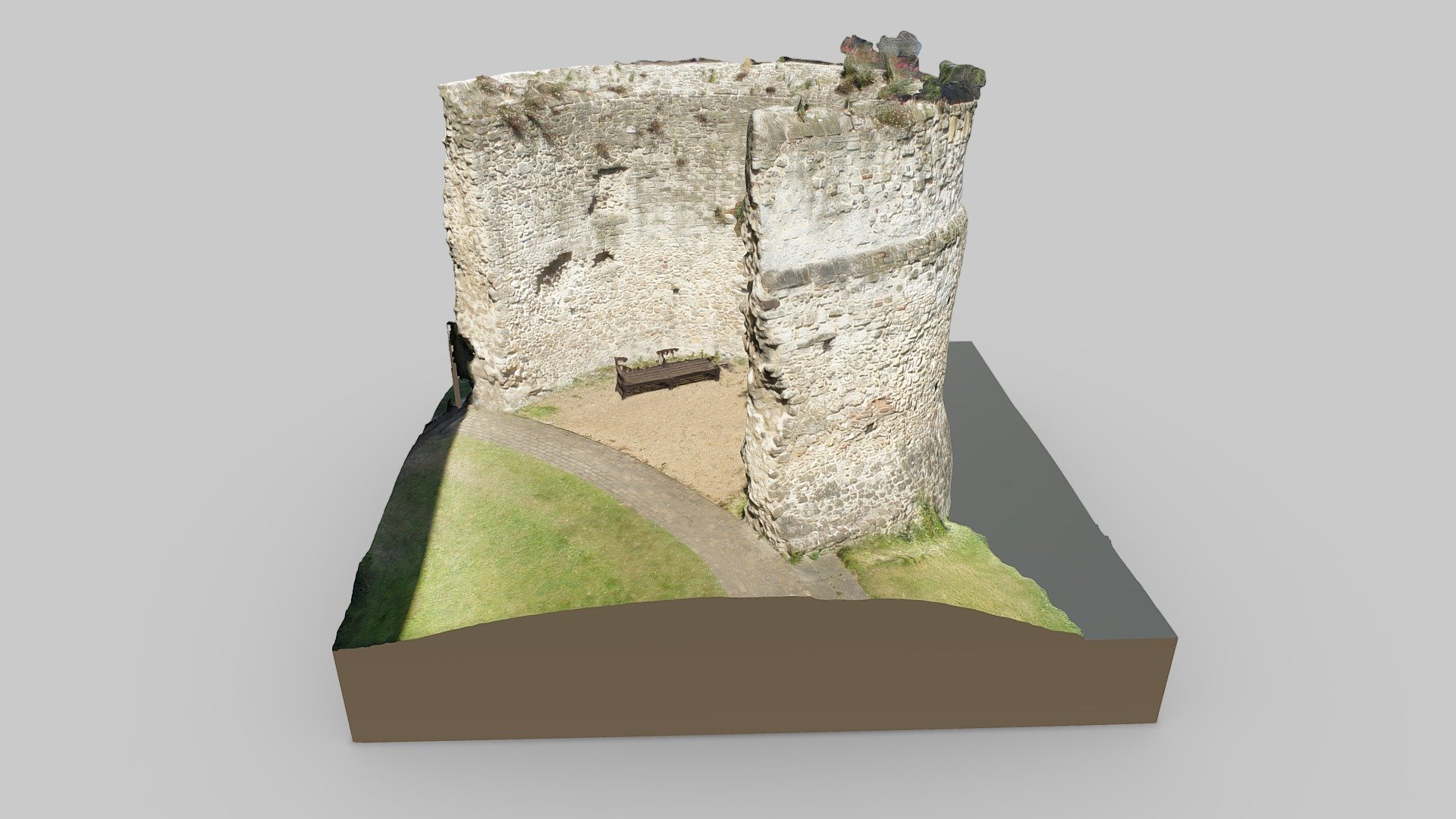 London Roman Wall Bastion Tower Barbican - Download Free 3D model by ...