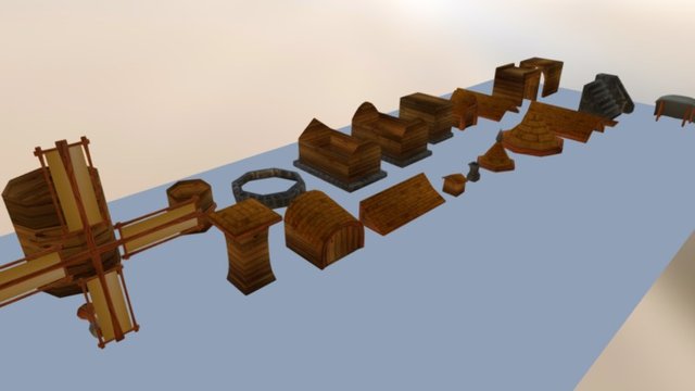 Modular House Parts 3D Model