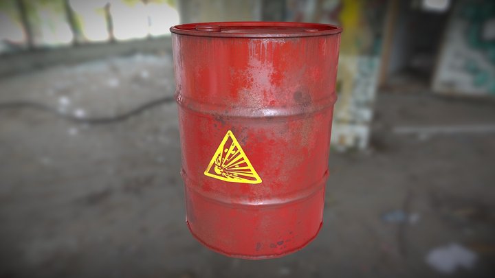 Explosive Rusty Barrel – Game-Ready 3D Model