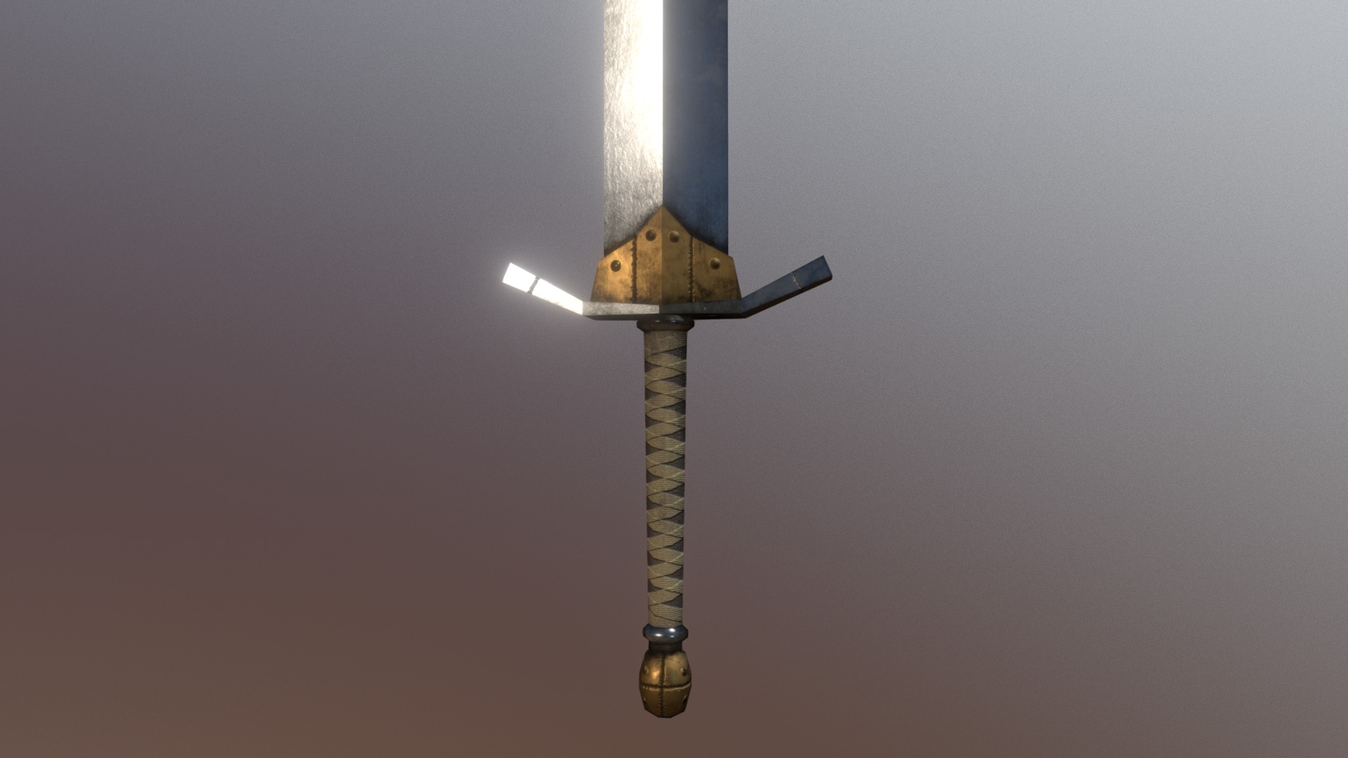 3D model Sword 02 - This is a 3D model of the Sword 02. The 3D model is about a cross on a pole.