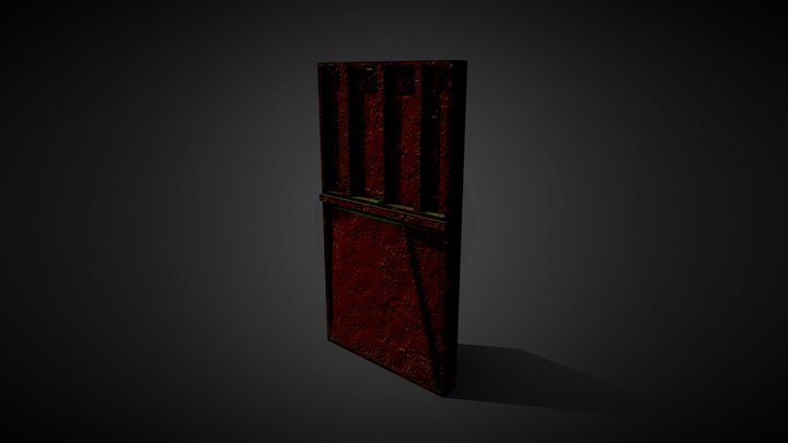 Rusty Metal Door- Game Ready- Low Poly – Free 3D Model STL