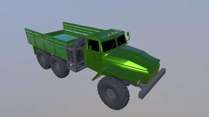 Low-poly Truck 3D Model